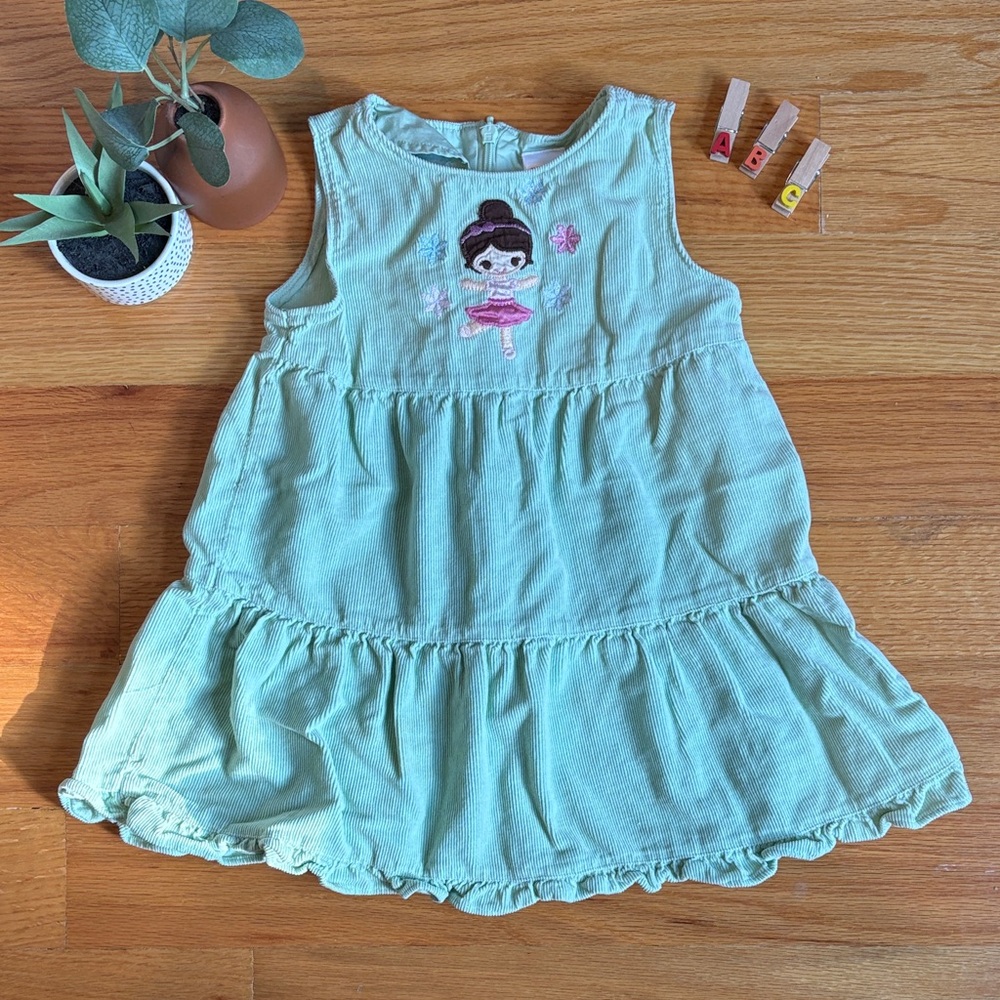 4/$21 2T Gymboree Light Green Corduroy Dress